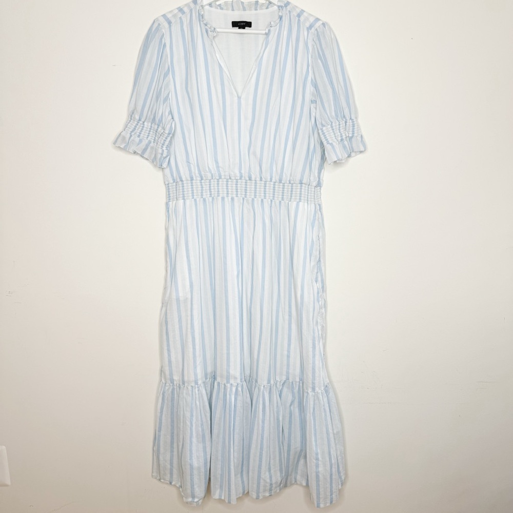 J. Crew Blue Striped Maxi Dress Size XL